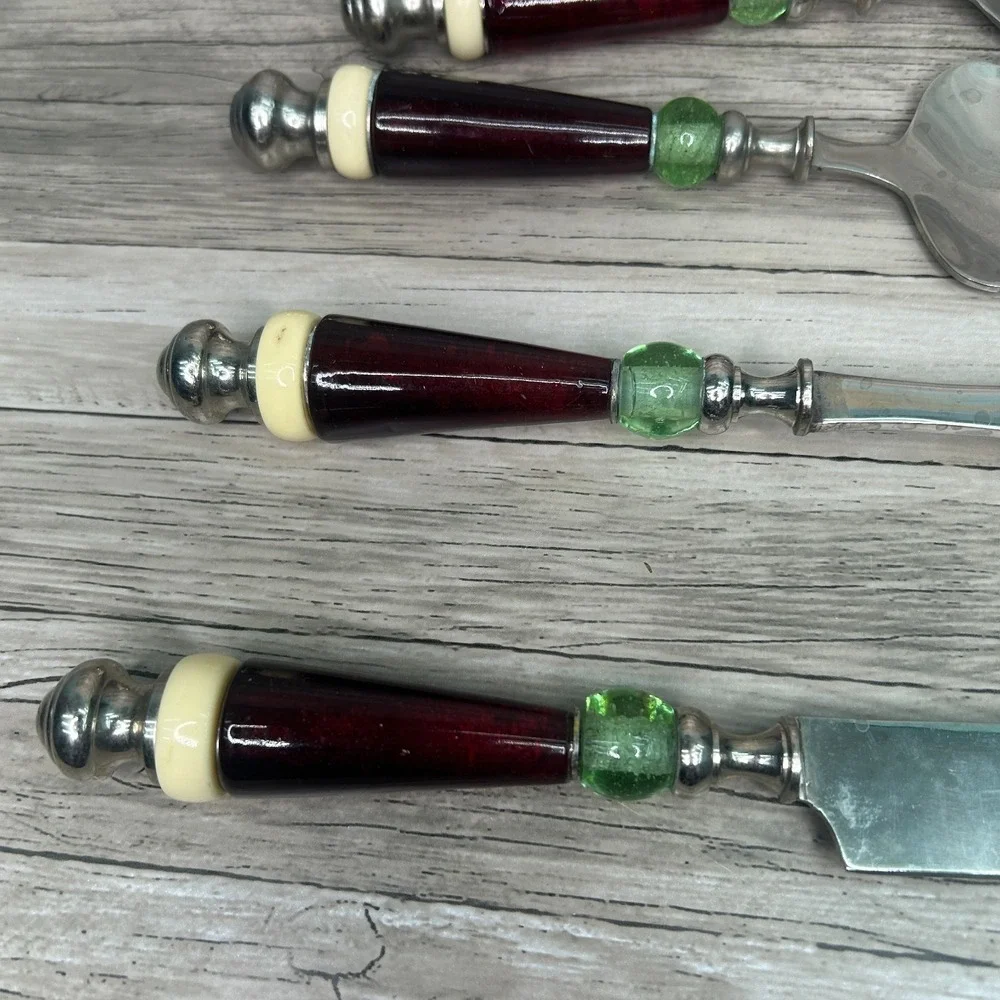 Lenox Holiday Gatherings Serving Utensils Set Beaded‎ Handle Spoon Pie